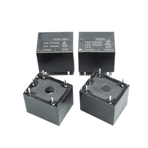 Relé JQC-3FF-012 de 4 pines y 10A para conmutación de nivel en circuitos de 12V 4 piezas