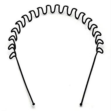 Out Of Box Men Women Zig Zag Tooth Metal Headband Hair Band (Zed Black) (Set Of 1)-image-30