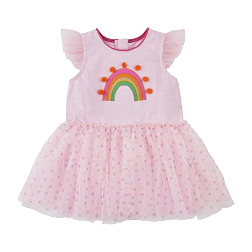Mud Pie girls Rainbow Mesh Dress, Rainbow, 2-3T US
