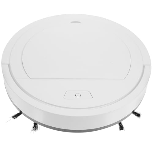LAPYAPPE Robot de Limpieza de Suelos USB Blanco Práctico y Simple con Cepillo Potente Succión para Polvo Pelo y Restos para Hogar y Regalo Familiar