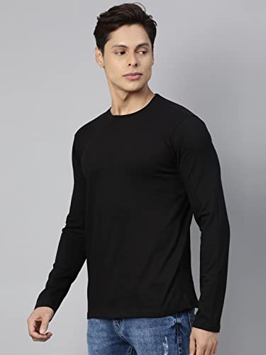 Image of London Crew Round Neck Full Sleeve Regular Fit Casual Cotton Plain Solid Tshirt for Men Full-Solid-23