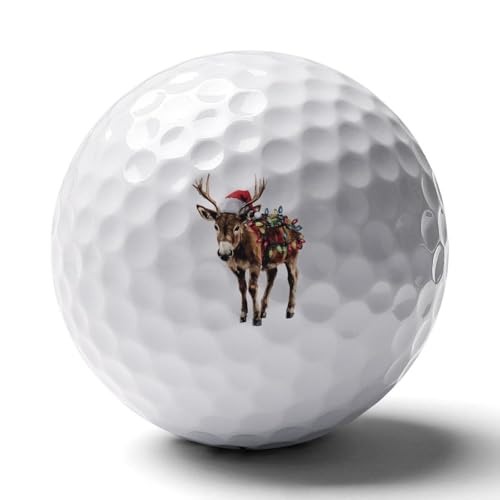Donkey Christmas Reindeer Lights Custom Golf Ball Soft Practice Golf Balls Performance Distance and Speed for Indoor Outdoor
