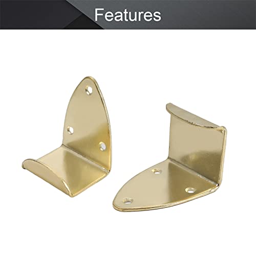 Image of MroMax Picture Photo Frame with Hook Metal Brace Bracket Hanger Gold Tone 38 x 44 x 58mm /1.50 x 1.73 x 2.28-inch (L x W x H) Large 5pcs