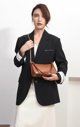 Image of Small Shoulder Bag for Women Mini Purse Retro Vegan Leather Hobo Purses Clutch Tote HandBags with Zipper Closure