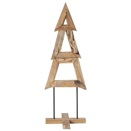 Árbol de Navidad de madera de teca Gecheer con base para interiores 3