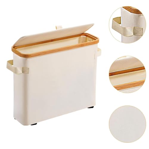 Panier de rangement pour papier toilette avec couvercle discret pour WC et camping-car - 7
