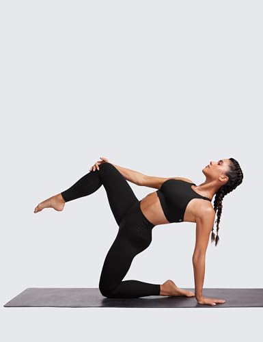 CRZ YOGA Womens Butterluxe High Neck Longline Sports Bras - Criss Cross Halter Wireless Padded Gym Workout Crop Top4