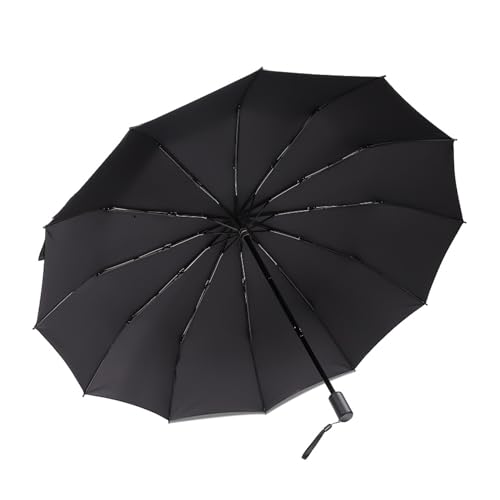 KTREZ Paraguas de viaje resistente al viento con 12 costillas, paraguas automático resistente al viento, paraguas plegable compacto para mochila, coche y bolso de mano, paraguas portátil perfecto para