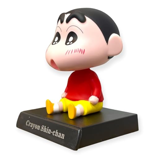 Image of Super Hero Shin- chan 4 Action Figure Limited Edition Bobblehead with Mobile Holder for Car Dashboard, Office Desk & Study Table, Rubber