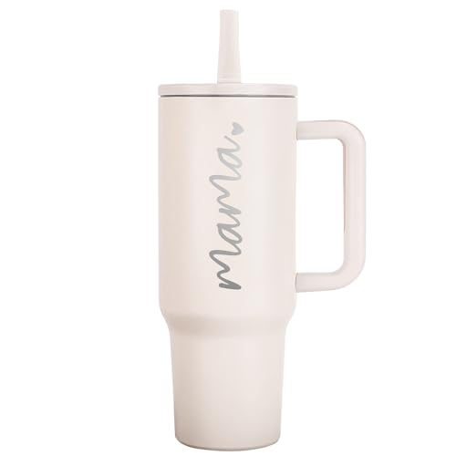 Image of JETIKON Mama Tumbler 40 oz Cup with Lids Straws First Mothers Day Gifts for New Mom Gifts for Pregnant Mother, Mama, Mom To Be