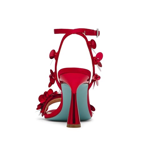 Betsey Johnson Womens Arlo Sequined Faux Leather Ankle Strap3