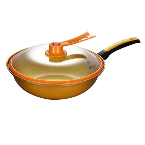 Wok con fondo plano de acero para cocina tradicional