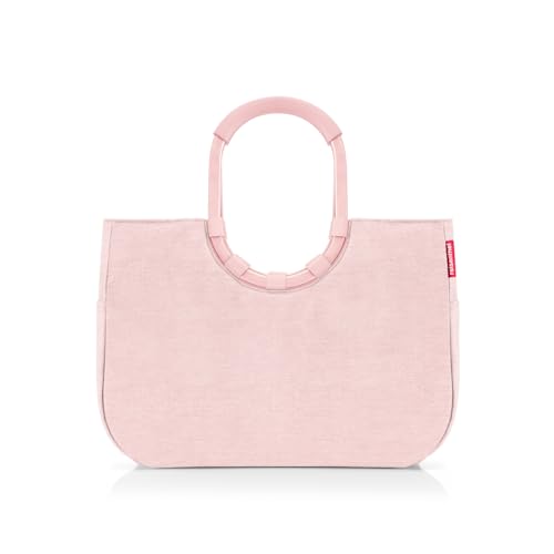 reisenthel loopshopper L frame twist blush – Stabile Tasche mit praktischen Fächern aus recycelten PET-Flaschen – Charmantes und wasserabweisendes Design