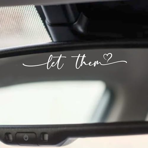 Image of Let Them Mental Health Rearview Mirror Sticker Set | Self-love car decals for women, funny motivational sticker set