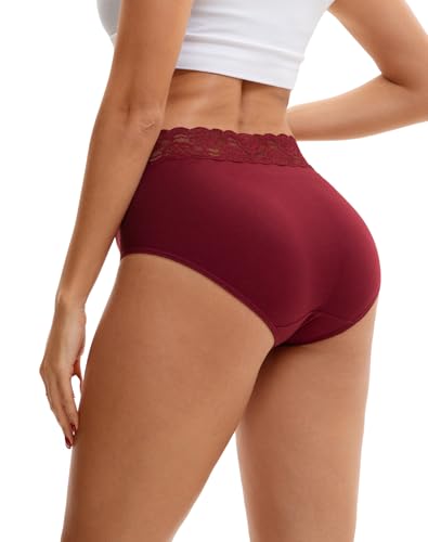 Image of INNERSY Women's Cotton Underwear Lace High Waisted Panties 5-Pack