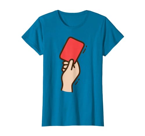 Funny Red Football Card T-Shirt, Women, Sapphire Blue, XX-Large