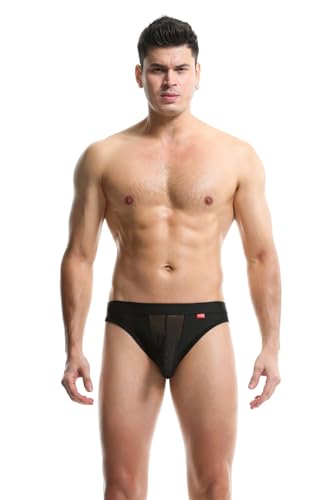 Men's Mesh Transparent Thongs G Strings Sexy Underwear Ice Silk Briefs Bikini Panties3