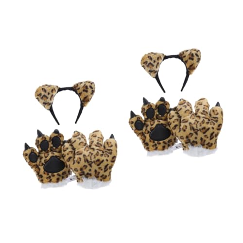 Peluches panda y guantes de leopardo de felpa suave con acabados de alta calidad