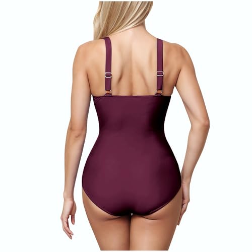 Tummy Control Swimsuits for Women One Piece Modest Slimming Bathing Suit Crissover Ruched Full Coverage Cute Swimwear3