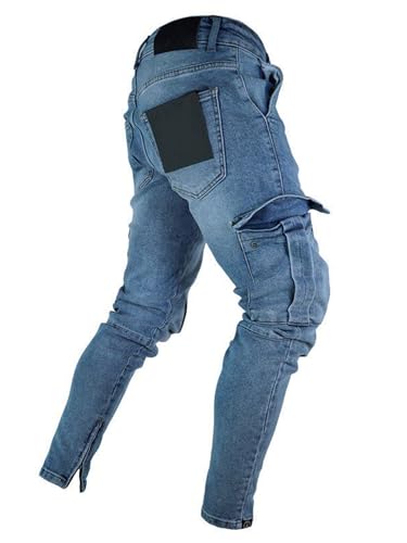 Men's Slim Fit Jeans 6 Pockets Stretch Skinny Denim Pencil Pants Ripped Skinny Jeans for Men4