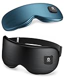 Heated Eye Mask - Cordless Eye Mask for Dry Eyes, Eye Relief, Improved Sleep, Washable Eye Heating pad for Travel and with Replaceable Shell (Black)