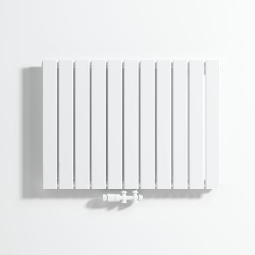 VANCOCO Design Heizkörper Mittelanschluss, Flachheizkörper 600×836 mm Weiß, Einlagig Wandheizkörper für Wohnzimmer und Schlafzimmer, Paneelheizkörper