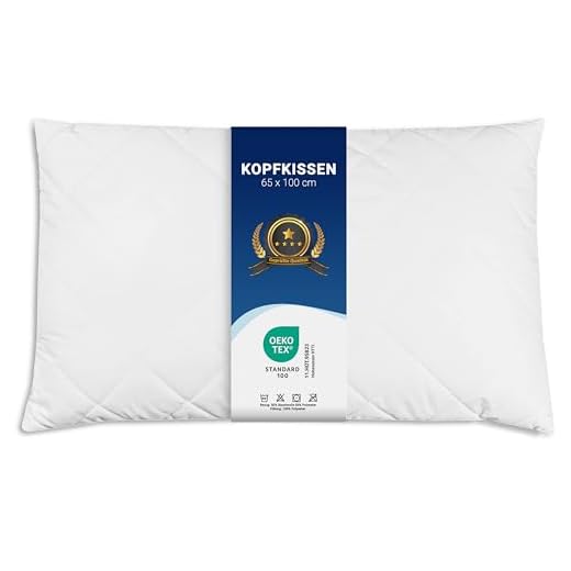 ZOLLNER Kopfkissen in Hotelqualität, 65x100 cm, 860g, Mikrofaser, Reißverschluss