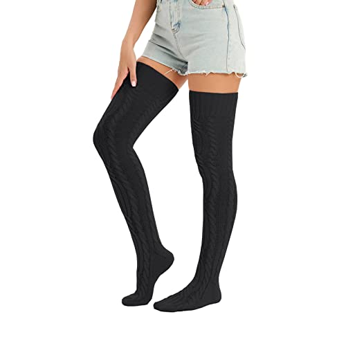 Image of Sexybody Women's Thigh High Socks Over the Knee Knit Socks, Winter Leg Warmers Stockings Knee High Tube Arctic Fleece