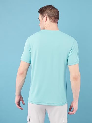 Image of TECHNOSPORT Men's Slim Fit Polyester Activewear Sports T-Shirt with Moisture-Wicking Comfort for Workout, Running & Gym