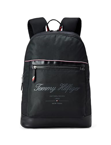 Image of Tommy Hilfiger Laptop Backpack Copter | Backpack for School, College and work | Water-Resistant | Fits 14-inch Laptop | Trolley Holder & 1-Year Warranty | 20L Capacity