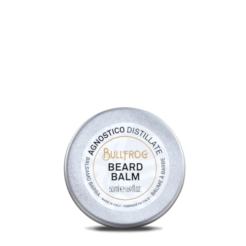 Bullfrog – Agnostico Distillate Bálsamo para Barba, 50 ml, Cremoso, Nutritivo, Suaviza y Cuida la Barba, Aporta un Acabado Brillante, con Notas de Anís y Regaliz, Producto Fabricado en Italia