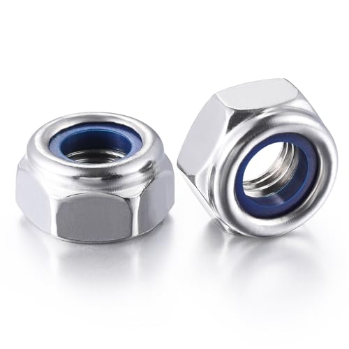 Wensilon FSLM34 20Pcs) M10 Self Clinching Nuts 304 Stainless Steel Self-Lock Nylon Inserted Hex Lock Nuts cover