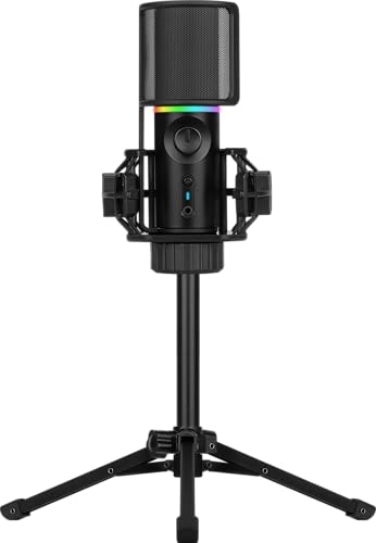 streamplify mic tripod rgb cardioid microphone with tripod for streaming recording podcasting