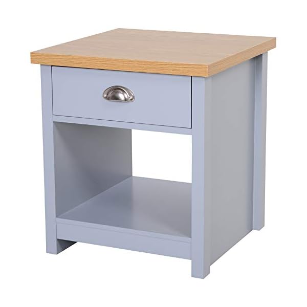 HOMCOM 1 Drawer Bedside Table NightStand Cabinet Rustic Style Bedroom Home Furniture