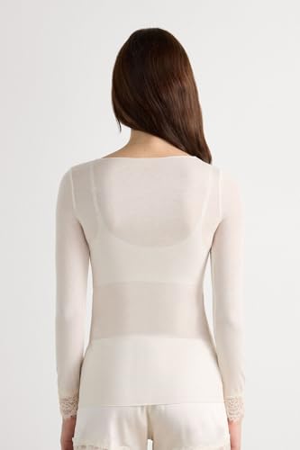 Woman's Ultralight Cashmere Lace Long Sleeve Shirt3