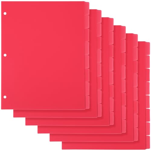 Intercalaires rouges à 8 onglets pour classeur 3 anneaux perforés Lot de 6