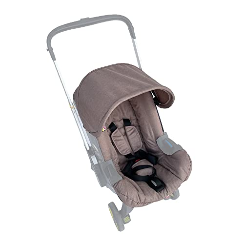 Brogtorl Wickelsitz-Set, Baldachin-Sonnenschutz, Polyester, Baumwolle, Wasserfest, Khaki, Stroller-Accessory, Schutzbügel