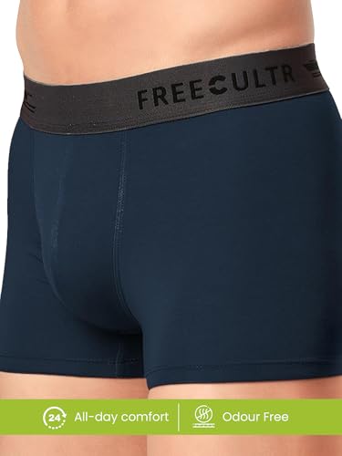 Image of Freecultr Men's Underwear Micromodal Airsoft Trunk - Ultra Soft, Sweat Proof, Non-Itch, No Chafing, Anti Bacterial Fabric (Pack of 3) | Mens Underwear Combo Pack of 3