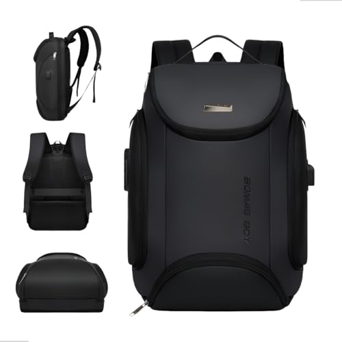 Mochila Antifurto Masculina Impermeável com Cadeado USB Reforçada para Notebook 15' – Ótima para Quem Anda de Moto ou Toma Chuva, Resistente, Elegante, Design Moderno para Trabalho, Viagem, 40L
