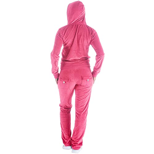 Image of Velour Tracksuit Womens 2 Pieces Joggers Outfits Jogging Sweatsuits Set Soft Sports Sweat Suits Pants
