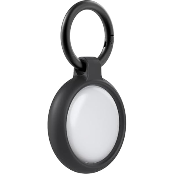 OtterBox AirTags Clear Case для AirTag, ударопрочный и устойчивый к падениям, ультратонкий, прочный защитный чехол с карабином для Apple AirTag, Obsidian