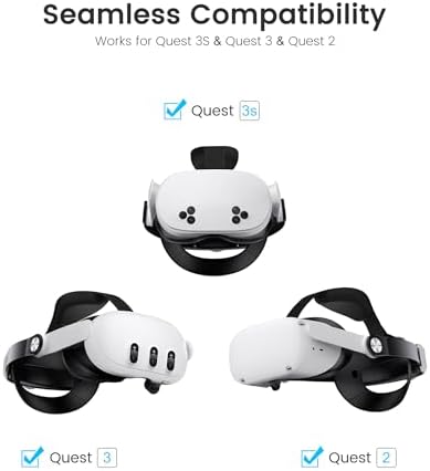 Kawaye for Meta Quest 3S/Quest 2/Quest 3 Head Strap, Adjustable Halo Strap Replacement for Elite Strap, VR Headset Strap Enhanced Support&Comfort Reduce Facial Pressure