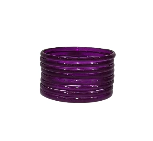 Image of Colorful Jelly Bangles Set of 8 - Transparent Candy Color Stackable Bracelets, Lightweight Fashion Accessories for Women & Girls