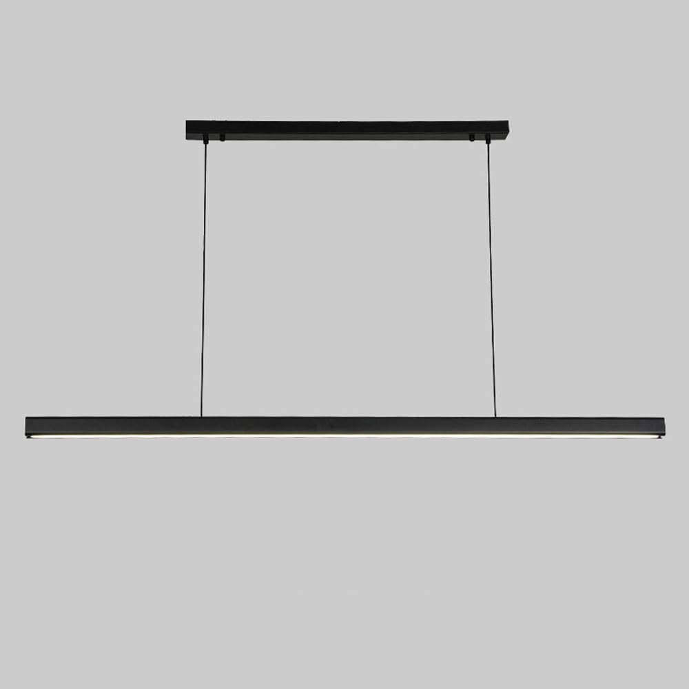LYMSXAZOU Minimalist Linear Chandelier Pendant Light - Long Strip Ceiling Fixture for Kitchen Island Office Dining Table Sleek Suspension Lighting Design