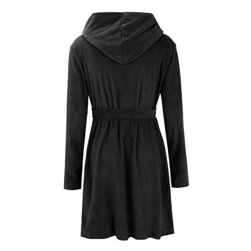 Mens Robe Hooded Sherpa Big and Tall Thermal Long Plush Spa Bath Robe with Hood and Pockets Gift for Men3