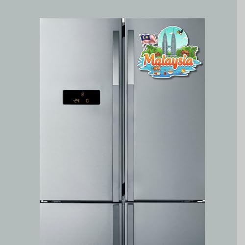 Image of Premium Laser Cut MDF Fridge Magnet for Home Decor, Vibrant Layered Travel Artwork Souvenir Gift with Strong Magnetic Hold, Refrigerator Decoration for Kitchen & Office - Malaysia
