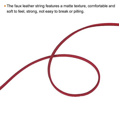 PATIKIL Suede Cord with Roll Spool 3mm 50 Yard, Flat Faux Leather Lace for Necklace Bracelet Jewelry Making Beading DIY Crafts, Red - Image 3