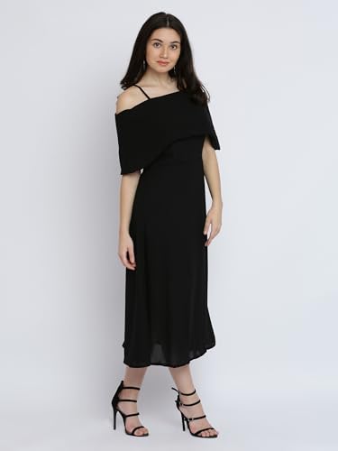 Image of Miss Chase Women's Pink Off Shoulder Midi Skater Dress