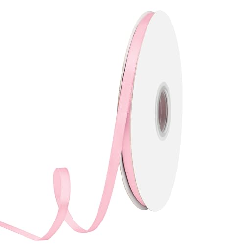 GTYBOVA 1/4 Inch x 100 Yards Double Face Pink Satin Ribbon 100% Polyester Multiple Colors Available Ideal for Gift Wrapping Crafts Wedding Decor