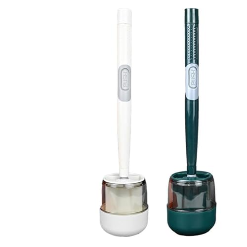 FUBESK Juego de escobilla de inodoro de silicona con soporte de pared, instalación sin taladro, agarre de mesa fácil de limpiar, almacenamiento ventilado, uso en el baño